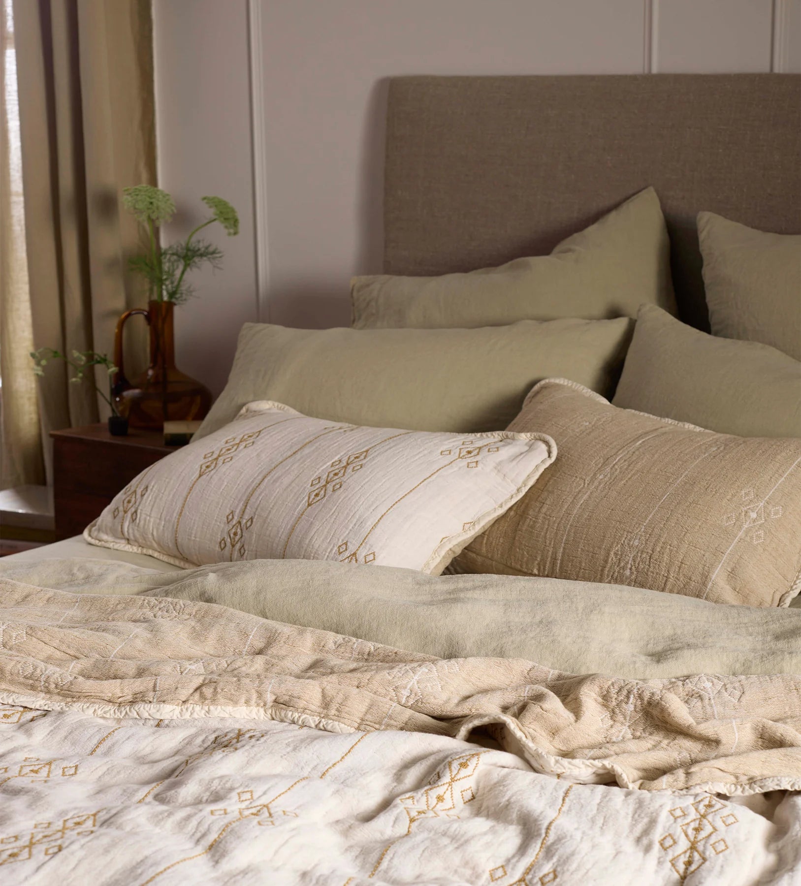 Soft Sage 100% Linen Pillowcase