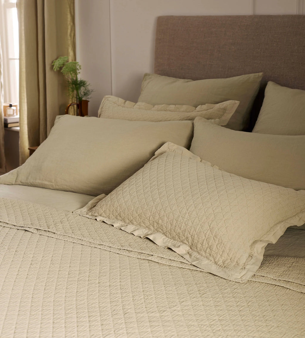 Soft Sage 100% Linen Fitted Sheet
