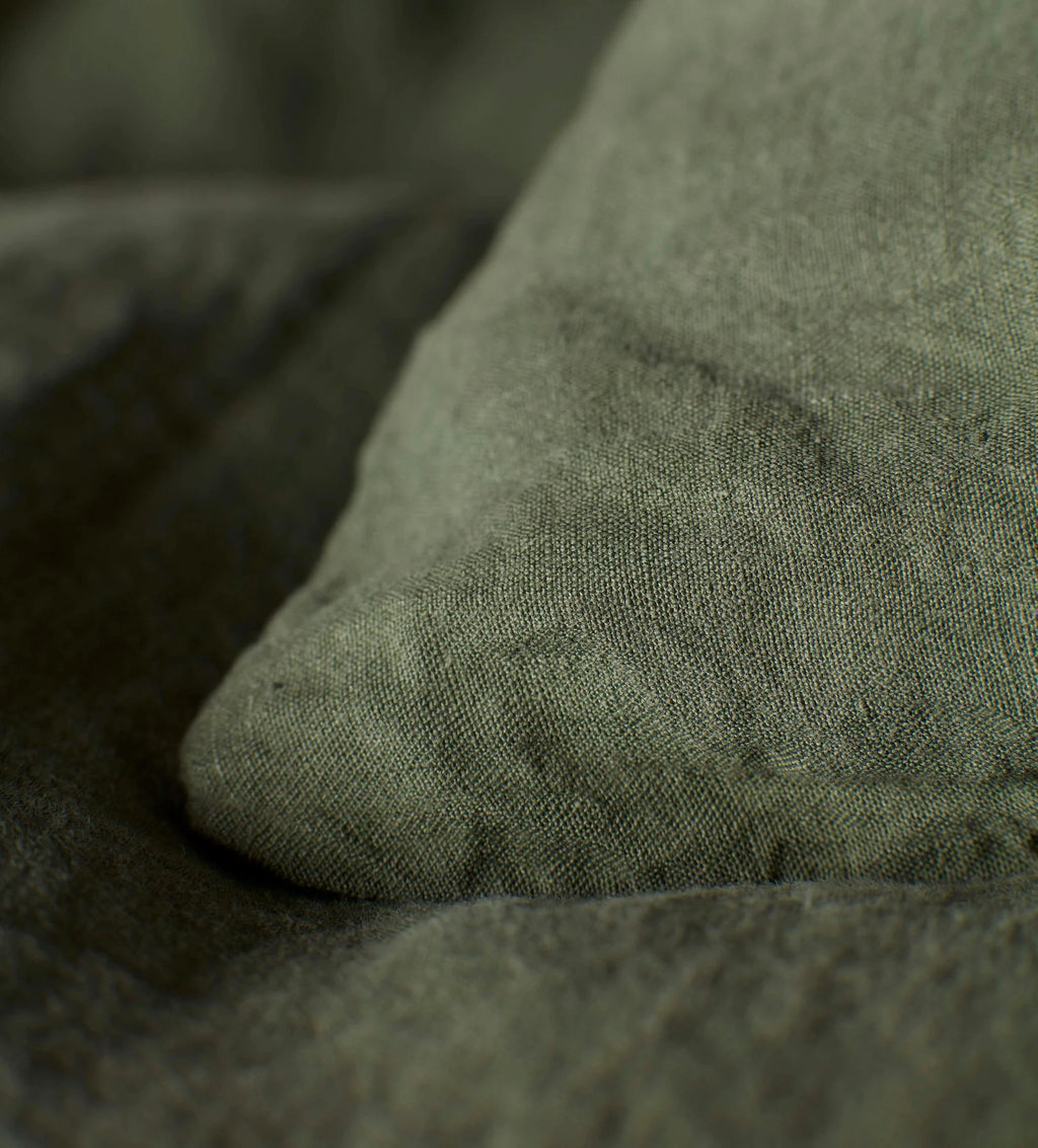 Olive Green 100% Linen Housewife Pillowcase
