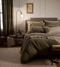 Dark Olive Claudia Cotton Linen Duvet Cover
