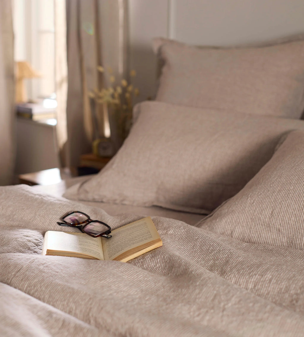Conker Sid Stripe 100% Linen Pillowcase