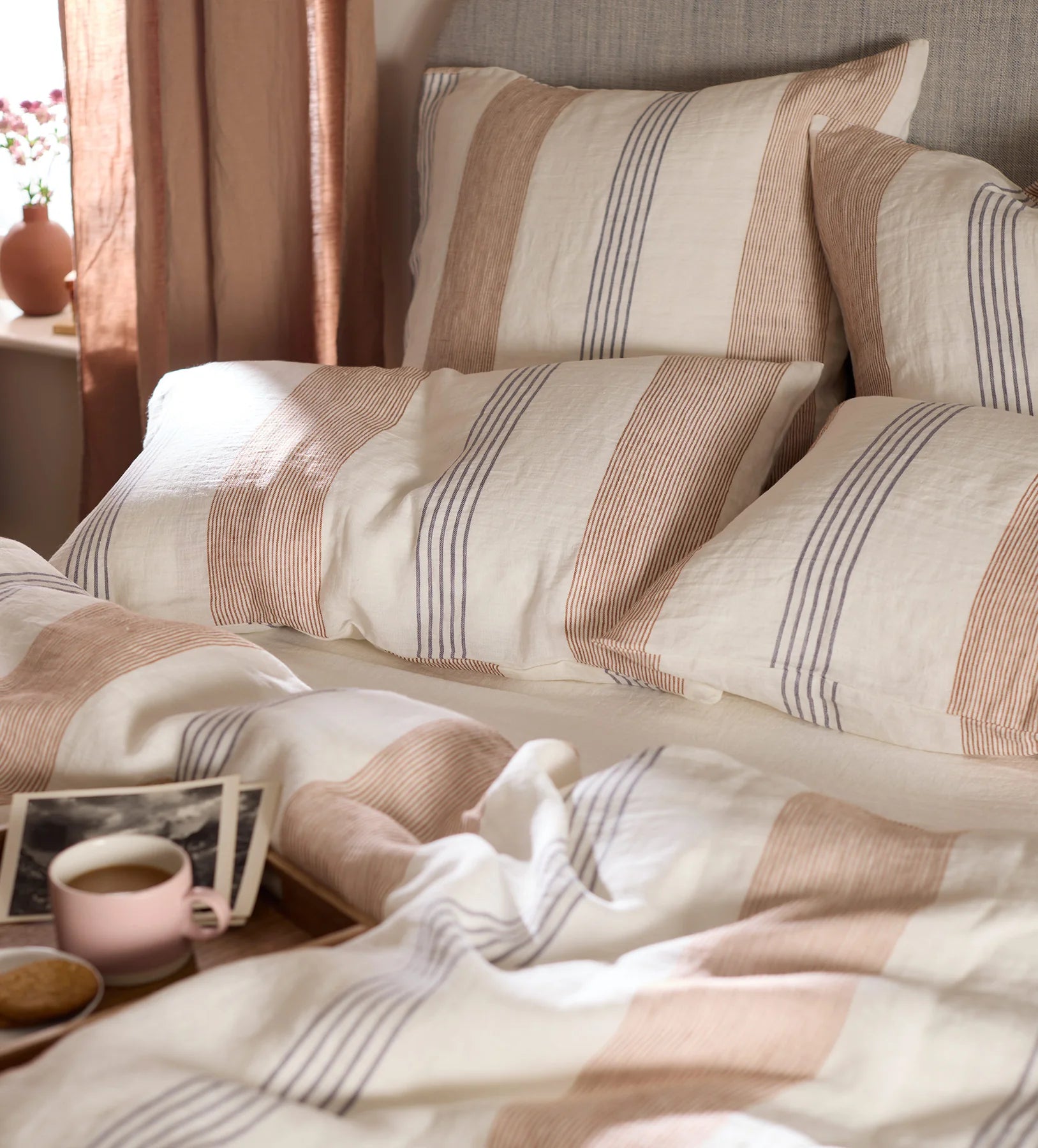 Sienna Stripe 100% Linen Pillowcase