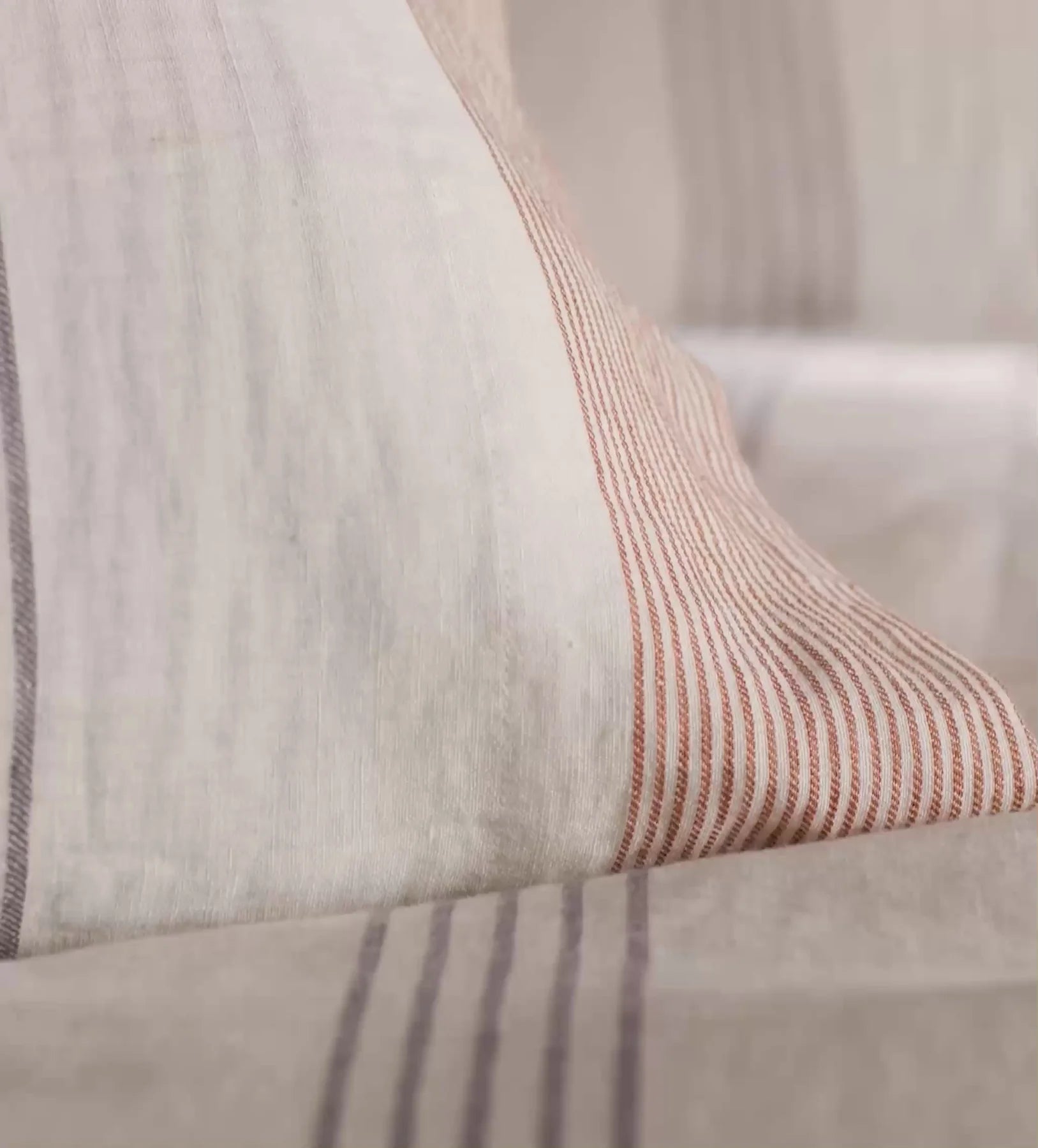 Sienna Stripe 100% Linen Pillowcase