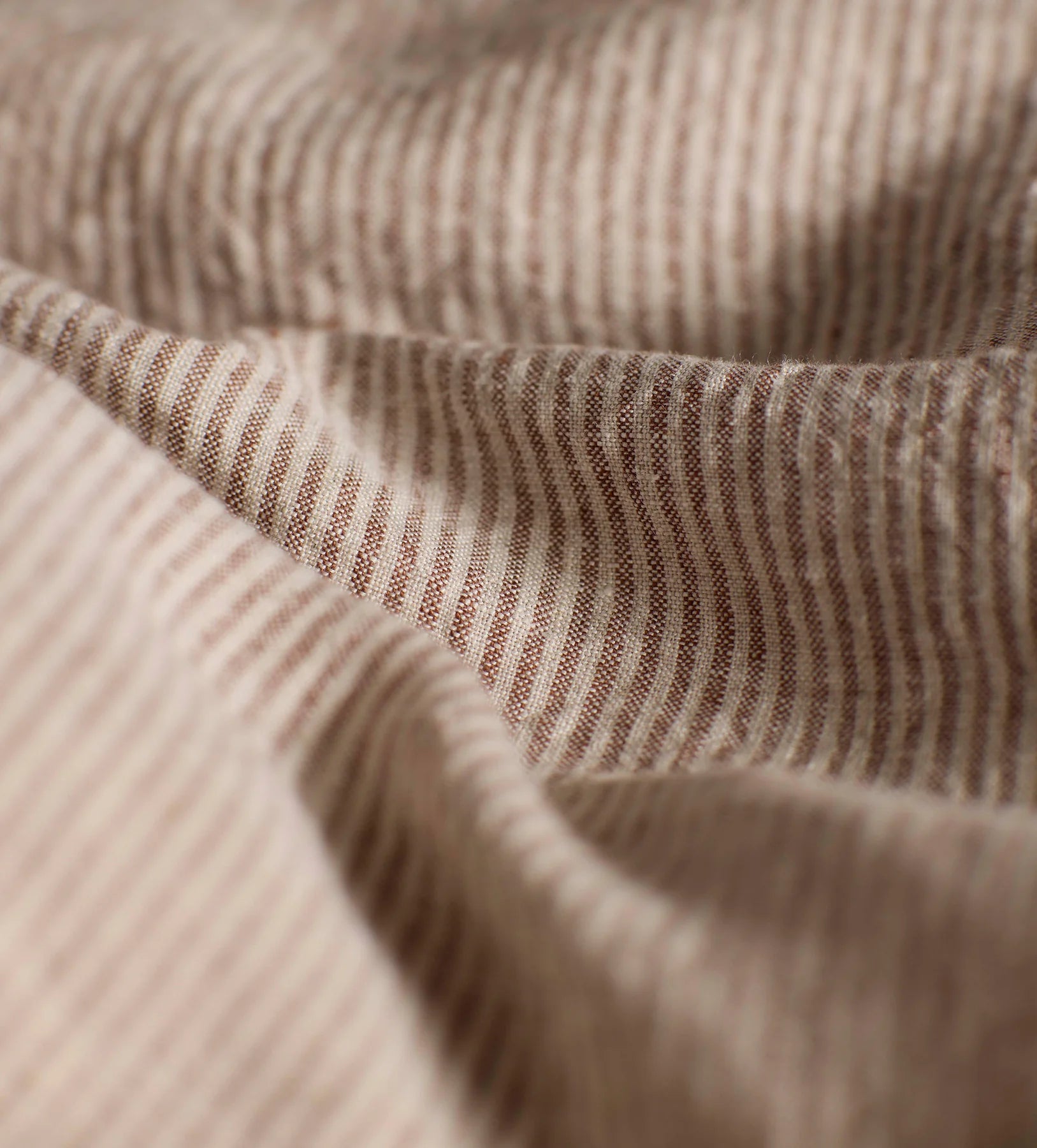 Conker Sid Stripe 100% Linen Fitted Sheet
