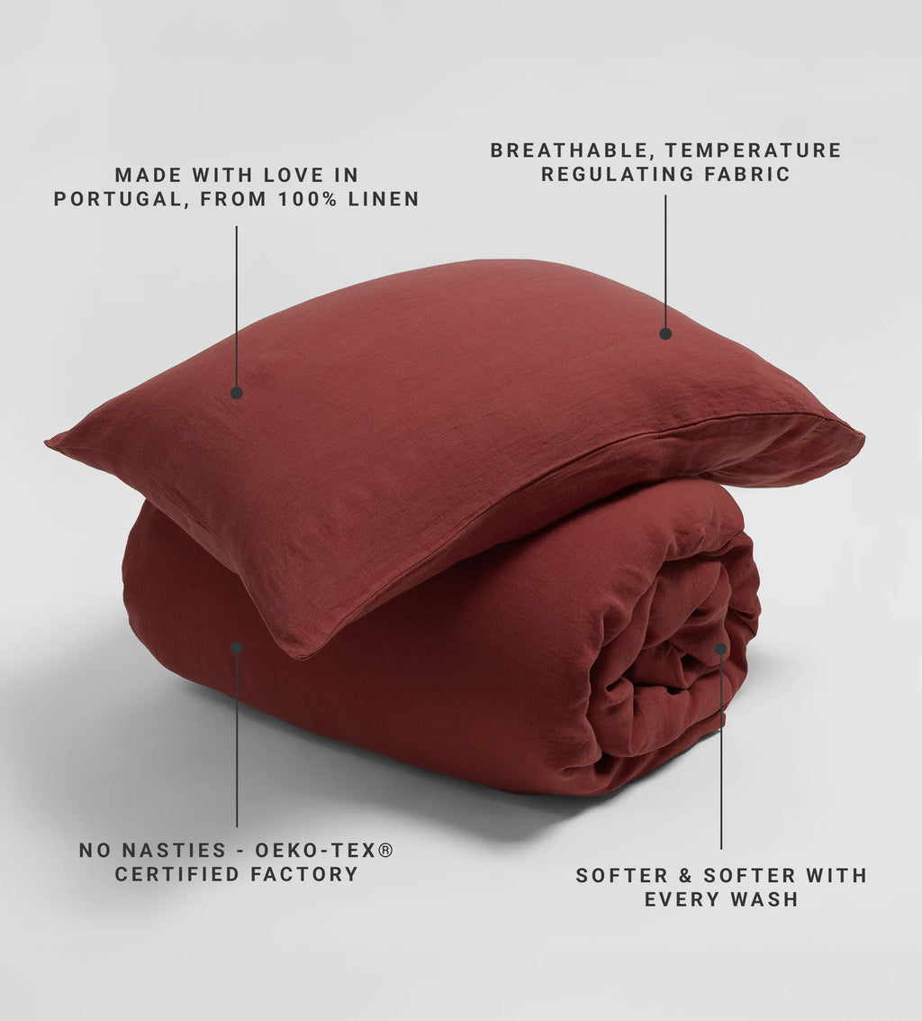 Conker 100% Linen Housewife Pillowcase
