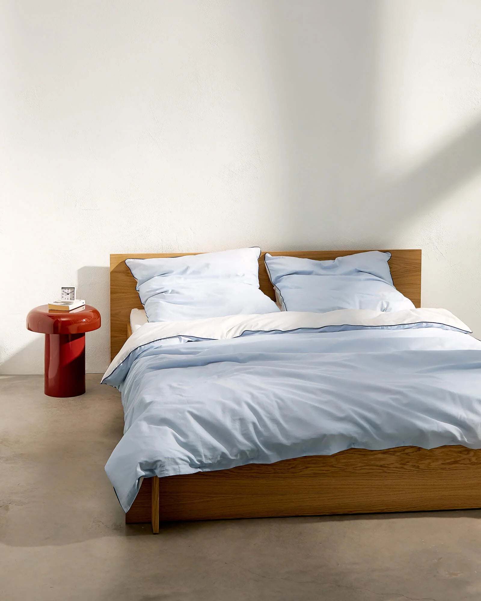 Linen Core Baby Blue Duvet Cover