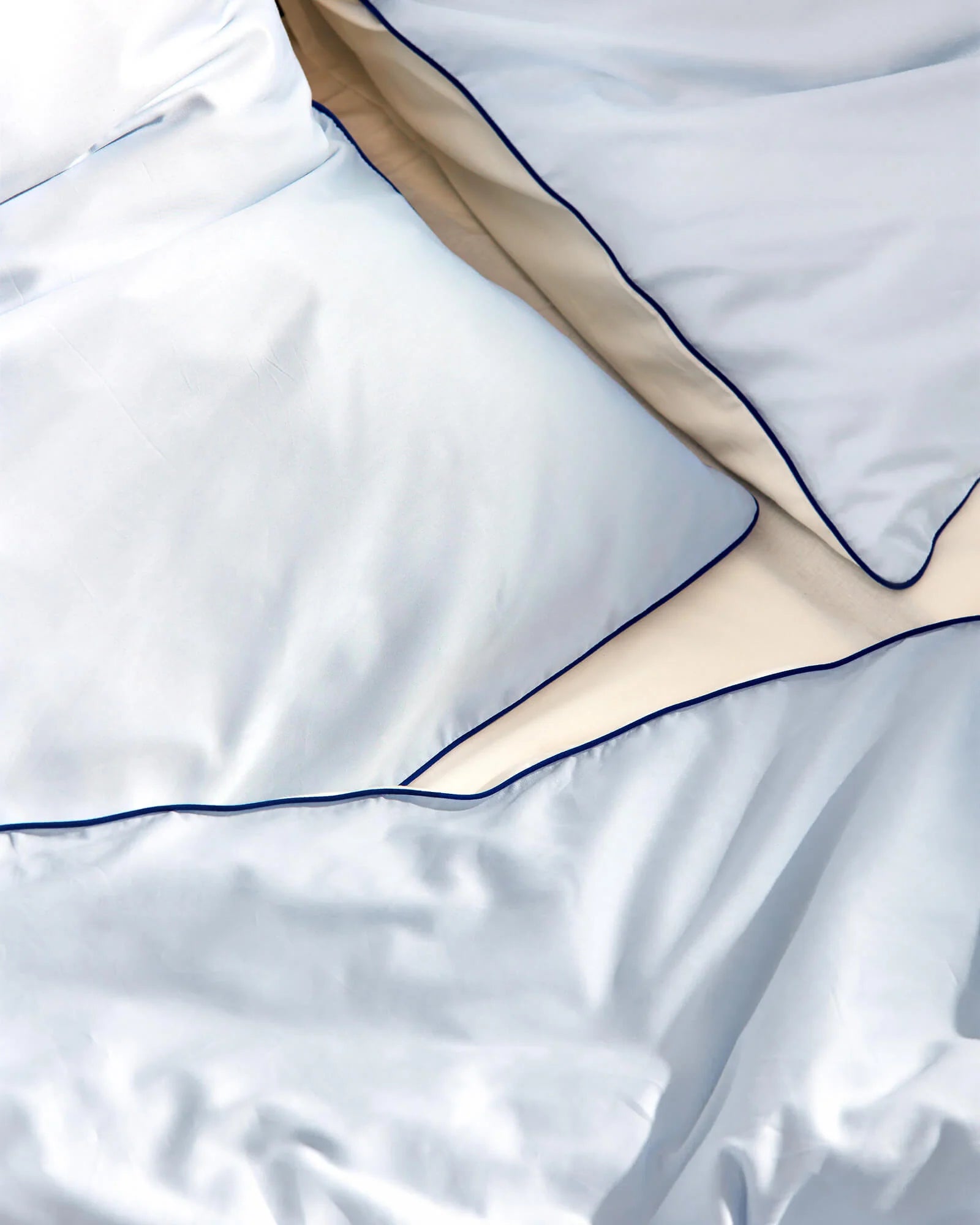 Linen Core Baby Blue Duvet Cover