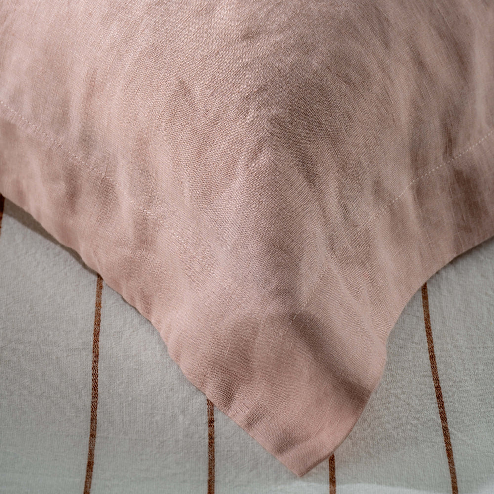 Soft Pink French Linen Bedding and Bed Sheets