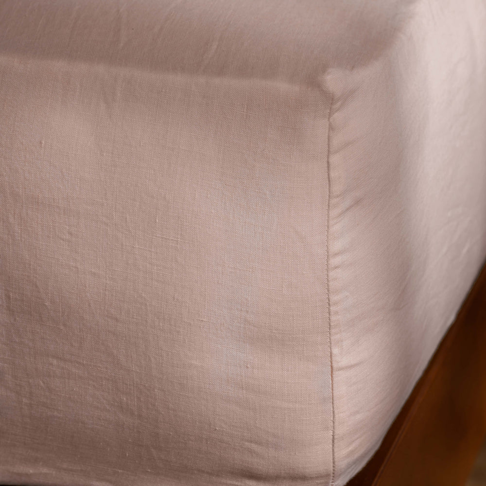 Soft Pink French Linen Bedding and Bed Sheets